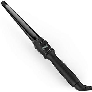 lot 25364 image: Xtava It Curl Curling Wand .75 to 1.25 Inch - Professional Dual Voltage Curling Iron with Ceramic Barrel Cool Tip & Auto Shut Off - Hair Wand Curler with Glove & Travel Case