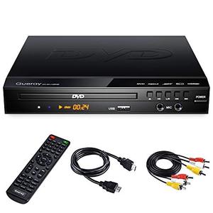 lot 25373 image: Gueray DVD Player Region Free DVD Player for TV, Upgraded CD DVD Disc Player with Remote Control, HDMI-CompatibleFull HD 1080pAV OutputSupport USB 2.0Double MIC Port, Compact DVD Player for Home
