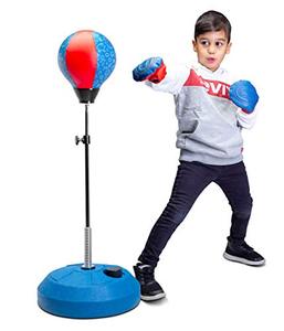 lot 25394 image: Punching Bag Reflex Boxing Bag with Stand, Height Adjustable - Freestanding Punching Ball Speed Bag - Great for MMA Training, Stress Relief & Fitness (Kids)