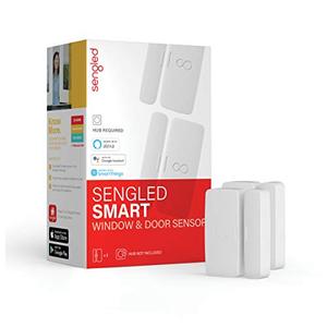 lot 25421 image: Sengled Smart Window & Door Sensor, Hub Required, Compatible with Alexa, Google Assistant and SmartThings, 2 Pack