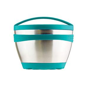 lot 25422 image: Kid Basix Safe Bowl  Reusable Stainless Steel Lunch Container for Adults  Thermos for Hot & Cold Food Storage  Dishwasher Safe  16oz  Teal