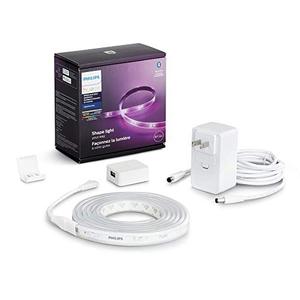 lot 25440 image: Philips Hue Bluetooth Smart Lightstrip Plus 2m6ft Base Kit with Plug, (Voice Compatible with Amazon Alexa, Apple Homekit and Google Home)