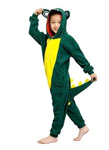 lot 25442 image: Kids Unisex Animal Cuddly Green Crocodile Pajamas Cosplay Costume