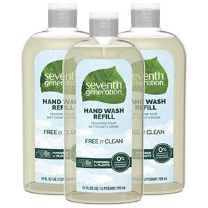 lot 25444 image: Seventh Generation Hand Soap Refill, Free & Clear Unscented, 24 oz, 3 Pack