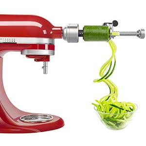 lot 25445 image: Bestand Spiralizer Attachment (5 Blades) Compatible with KitchenAid Stand Mixer, Comes with Peel, Core and Slice, Vegetable Slicer (Not KitchenAid Brand Spiralizer)