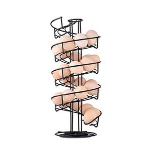 lot 25446 image: Toplife Spiral Design Metal Egg Skelter Dispenser Rack,Storage Display Rack,Black