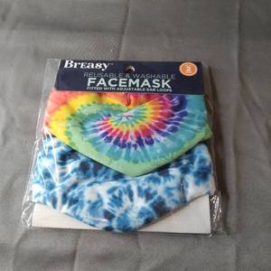 lot 25452 image: BREASY REUSABLE FACE MASKS PACK OF 2