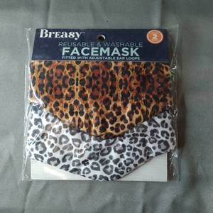 lot 25459 image: BREASY REUSABLE FACE MASKS PACK OF 2
