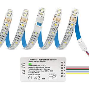 lot 25493 image: GIDERWEL Smart RGBWW LED Light Strip Plus with ZigBee Hue LED Controller,80 inch Dimmable RGBCCT LED Strips Starter kit Works with Hue Bridge,Lightify Hub,SmartThings and Amazon Echo Plus,HUB Required