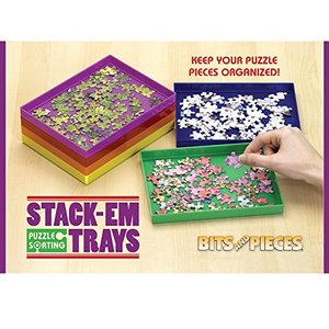 lot 25494 image: Bits and Pieces - Puzzle Stack-Em Sorting Trays - Puzzle Piece Sorter - Puzzle Gift