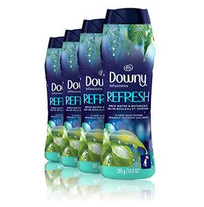 lot 25500 image: Downy Infusions in-Wash Scent Booster Beads, Refresh, Birch Water & Botanicals, 10 Ounce, 4 Count