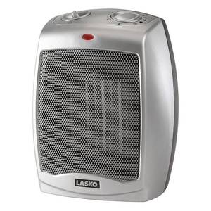 lot 25505 image: Lasko Electric Ceramic Heater, 1500W, Silver, 754200
