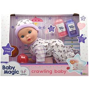 lot 25508 image: Little Darlings Baby Magic Crawling Baby (3493), 10 Plastic Body Baby Doll, Baby crawls and coos and Accessories. Age 2