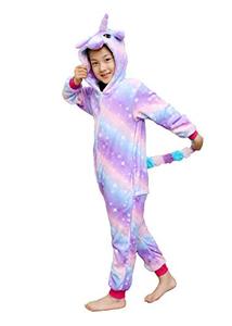 lot 25509 image: Colorful Unicorn Onesie Pajamas for Kids - Animal Costume for Halloween Cosplay