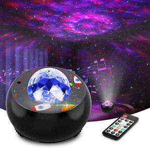 lot 25544 image: Riarmo Galaxy Star Projector, 2021 Upgraded Night Light Projector with Music Speaker & Remote Control for BedroomPartyHome Decor, Starry Projector with Voice Control and Timer for Adults