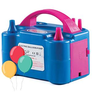 lot 25566 image: Prextex Balloon Pump Electric Air Blower Dual Nozzle Portable Balloon Inflator for Fast and Easy Bulk Balloons Filling for Event and Party Decoration (Blue, 110V)