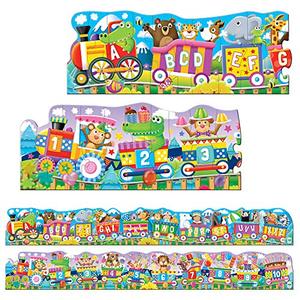 lot 25570 image: The Learning Journey Puzzle Doubles - Giant ABC & 123 Train Floor Puzzles - Large Floor Puzzles For Kids Ages 3-5 - Award Winning Toys