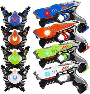 lot 25584 image: HISTOYE Laser Tag Guns Sets of 4 Players Game Laser Tag Sets with Gun and Vest Indoor Outdoor Toy Gun Battle for Boys Toys Age 3 4 5 6 7 8 9 10 Gifts for 12 Year Old Boy