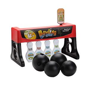 lot 25589 image: Bowling and Tossing Game for Kids -  2 in 1 Bowling Throwing Game Skittles Tossing Family Fun - Fun Indoor Carnival Game - Includes Base, Balls and Stickers - Toss and Bowling Game for Toddlers, Boys