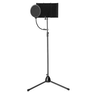 lot 25599 image: AGPTEK Microphone Studio Recording Kit with Microphone Isolation Shield, Adjustable Wind Screen Bracket Stand, Pop Filter, for Vocal Acoustic Recording and Podcasting