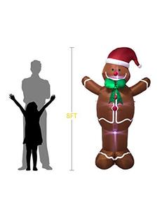 lot 25601 image: Ycolnaefllr 8 ft Gingerbread Man Christmas inflatables Indoor and Outdoor Decoration with LED Lights Blow up Lighted Yard Lawn Inflatables Home Family Decor