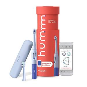 lot 25612 image: hum by Colgate Smart Battery Toothbrush Kit, Sonic Toothbrush with Travel Case and Replacement Head, Blue