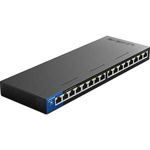 lot 25623 image: Linksys Business LGS116 16-Port Desktop Gigabit Ethernet Unmanaged Network Switch I Metal Enclosure,BlackBlue