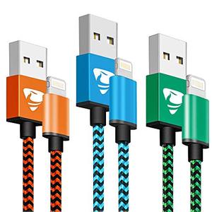 lot 25638 image: iPhone Charger MFi Certified Aioneus iPhone Charger Cord 6FT 3 Pack Lightning Cable Braided Fast Phone Charging Cord for iPhone 12 Pro Max Mini 11 Pro Max XR XS X 10 8 7 6s 6 Plus 5 5S SE 2020, iPad