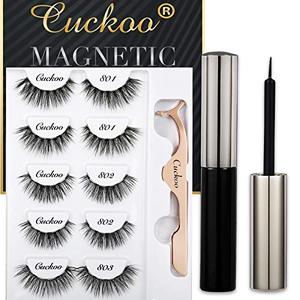 lot 25659 image: Magnetic Eyelashes and Eyeliner Kit, Magnetic False Eyelashes Magnetic Eyeliner for Magnetic Eyelashes Set, With Reusable Full Lashes Dramatic Style 5 Pairs