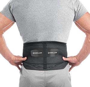 lot 25660 image: Mueller 255 Lumbar Support Back Brace with Removable Pad, Black, Regular