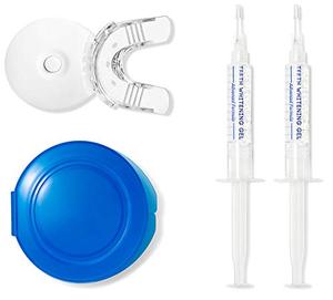 lot 25662 image: AuraGlow Teeth Whitening Kit, LED Light, 35% Carbamide Peroxide, (2) 5ml Gel Syringes, Tray and Case