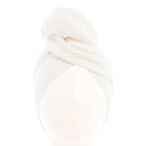 lot 25668 image: Aquis - Original Hair Towel (Waffle), Ultra Absorbent & Fast Drying Microfiber Towel for Thicker Hair, White (19 x 39 Inches)