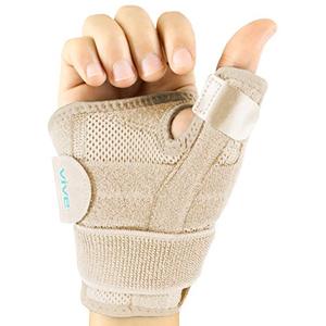 lot 25669 image: Vive Arthritis Thumb Splint - Spica Support Brace for Right and Left Hand - CMC Osteoarthritis Restriction for Pain, Sprains, Strains, Carpal Tunnel & Trigger Finger - Immobilizer Wrist Strap