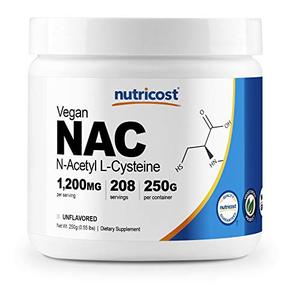 lot 25675 image: Nutricost N-Acetyl L-Cysteine (NAC) Powder 250 Grams - Vegetarian NAC, Non-GMO, 208 Servings
