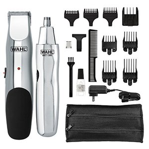 lot 25678 image: WAHL 5622 Groomsman Rechargeable Beard, Mustache, Hair & Nose Hair Trimmer for Detailing & Grooming, Black