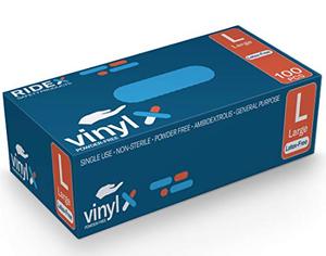 lot 25679 image: Disposable Gloves Latex-Free Clear Vinyl Gloves 100-Count Powder-Free All-Purpose Gloves, Dispenser Box Gloves 100 Pieces - Size Large Glove by Ridex Medical