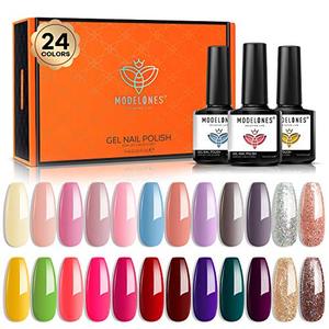 lot 25697 image: Modelones 24 Colors Gel Nail Polish 7ML Spring Summer Neon Pink Red Gel Polish Set Soak Off Nail Gel Polish Kit for Women Beauty Gifts Set Box
