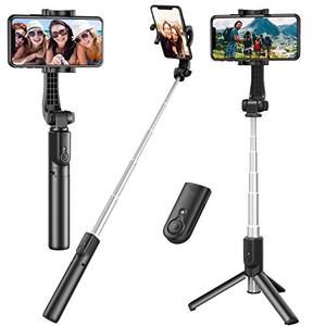 lot 25104 image: Selfie Stick, Extendable Selfie Stick Tripod with Detachable Wireless Remote and Tripod Stand Selfie Stick Compatible with All Cell Phone, Compact Size & Lightweight
