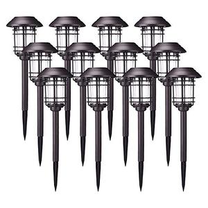 lot 25108 image: Azirier Solar Lights Outdoor Waterproof Security Lights Easy Install Garden Lights for Garden Path Walkway Light 12 Pack