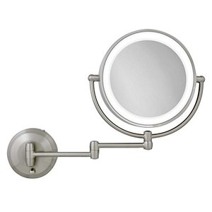 lot 25115 image: Zadro 10X1X Magnification Next Generation LED Lighted Wall Mount Mirror, Satin Nickel, 1.0 Count