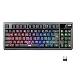 lot 25116 image: ZJFKSDYX Rechargeable RGB Wireless Gaming Keyboard, 2.4G Wireless Connection, Full Key Conflict-Free, Waterproof, Quiet, Long Standby (Black)