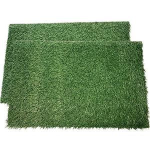 lot 25771 image: LOOBANI Dog Grass Pee Pads, Artificial Turf Pet Grass Mat Replacement for Puppy Potty Trainer IndoorOutdoor Use - Set of 2 (18x28)