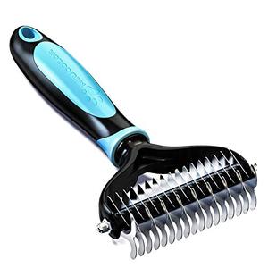 lot 25780 image: MIU COLOR Pet Grooming Brush, 2 Sided Professional Dematting Comb Grooming Undercoat Rake, Effective Removing Knots for Cats, Dogs