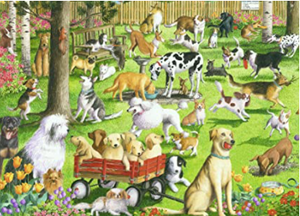 lot 25498 image: Ravensburger at The Dog Park Large Format 500 Piece Jigsaw Puzzle for Adults Every Piece is Unique, Softclick Technology Means Pieces Fit Together Perfectly