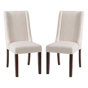 lot 22307 image: Madison Park Victor Cream Wing Dining Chair (Set of 2) - 18.5W x 27D x 39.25H (2)- Retail$309.99