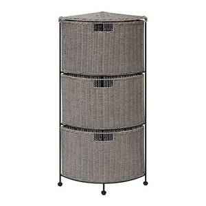 lot 22310 image: 4D Concepts Autumn 3-tier Corner Grey Wicker Drawer
