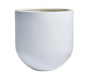 lot 22325 image: 16x16x16 - Antique White- DreamPatio Santa Rosa 1-Piece Fiberstone Bullet Planter- Retail$96.49