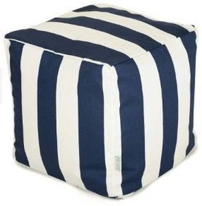 lot 22327 image: IndoorOutdoor Majestic Home Goods Vertical Stripe Small Cube Pillow