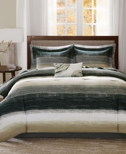 lot 22329 image: Seth Striped Complete Multiple Piece Comforter Set (Queen) 9-Piece