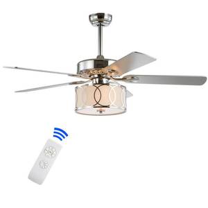 lot 22335 image: Circe 52 3-Light Drum LED Ceiling Fan With Remote, by JONATHAN Y- Retail$275.52